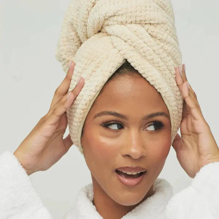 Mikrofaser-Haartuch Beige Ouri Beauty