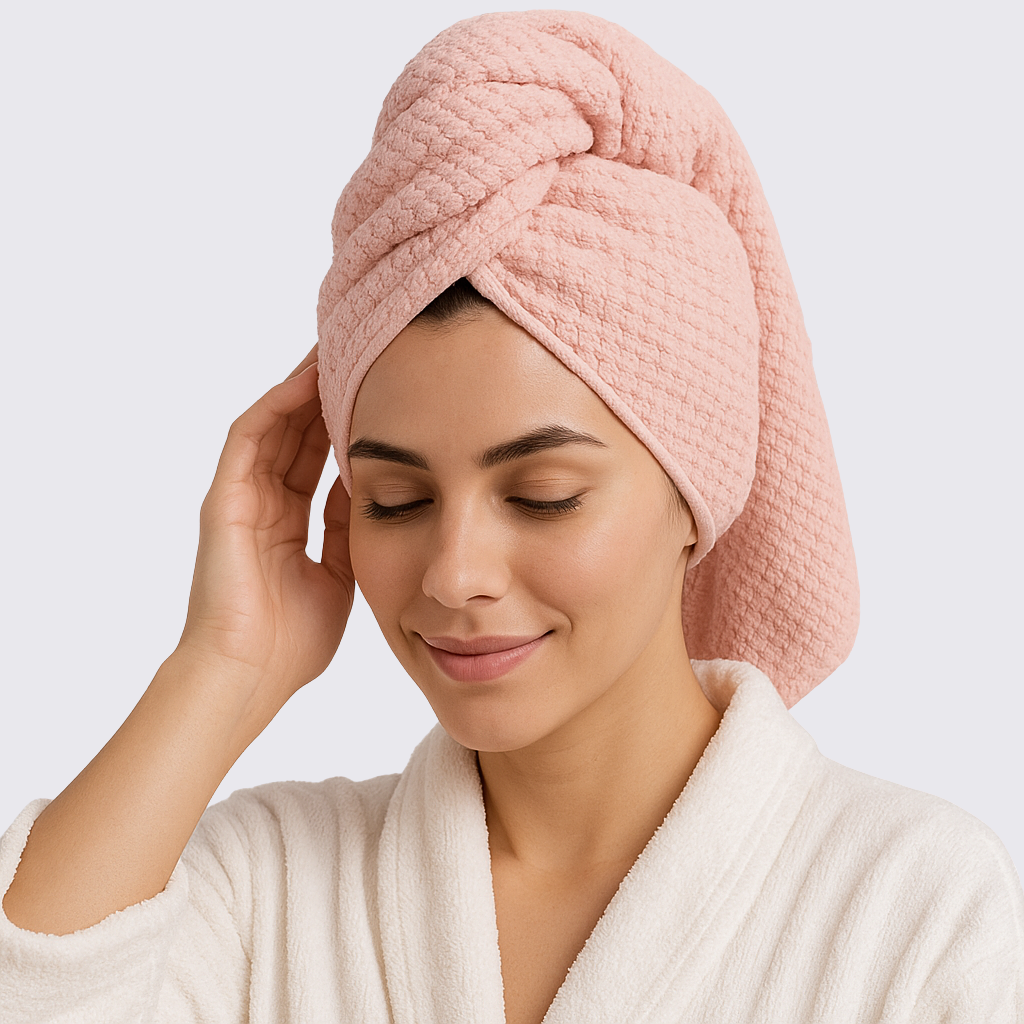 Microfiber Hair Towel Blush Pink