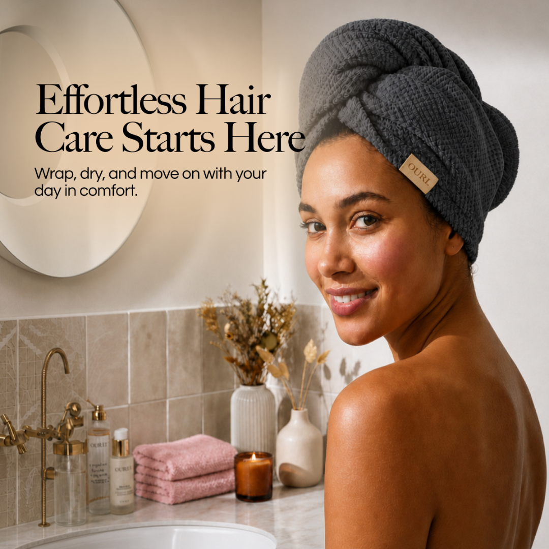 Microfiber Hair Towel Grey