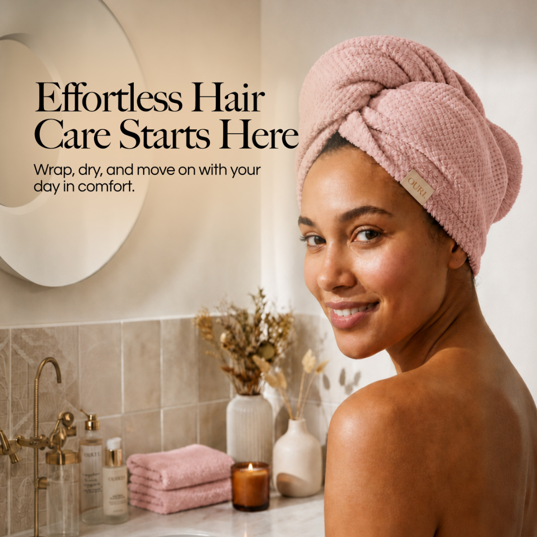 Microfiber Hair Towel Blush Pink