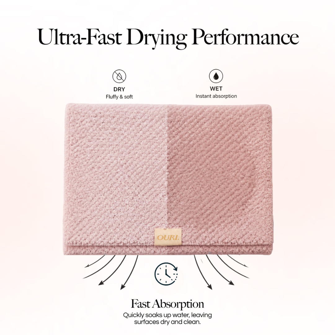Microfiber Hair Towel Blush Pink