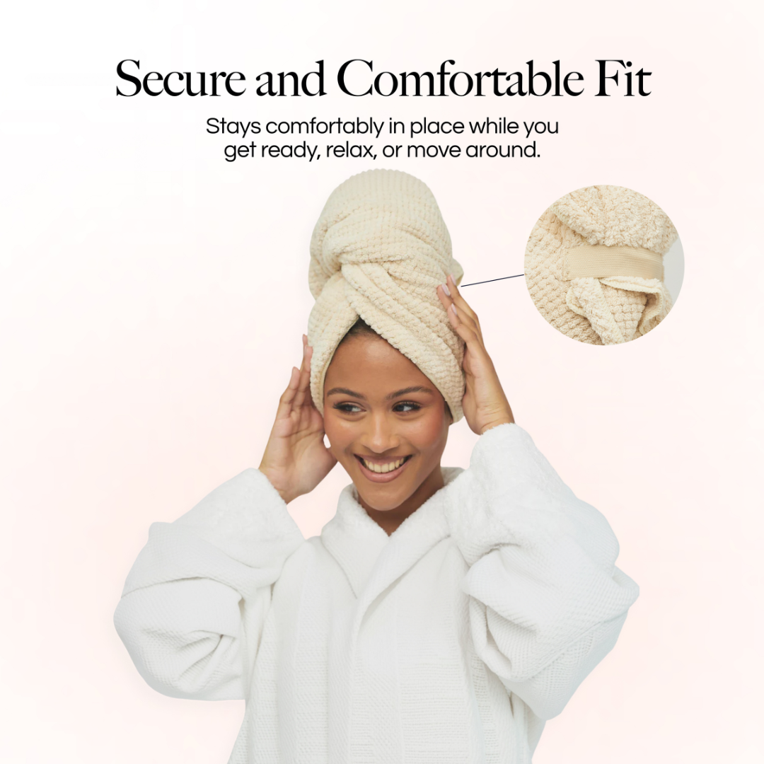 Microfiber Hair Towel Beige